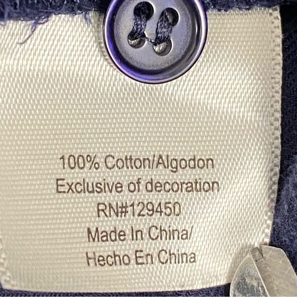 St. Johns Bay Womens Blue Button Long Sleeve V Neck Decorative Button Down XL - Picture 10 of 11